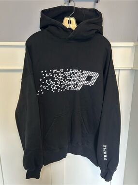 Purple brand pixel P logo pullover hoodie